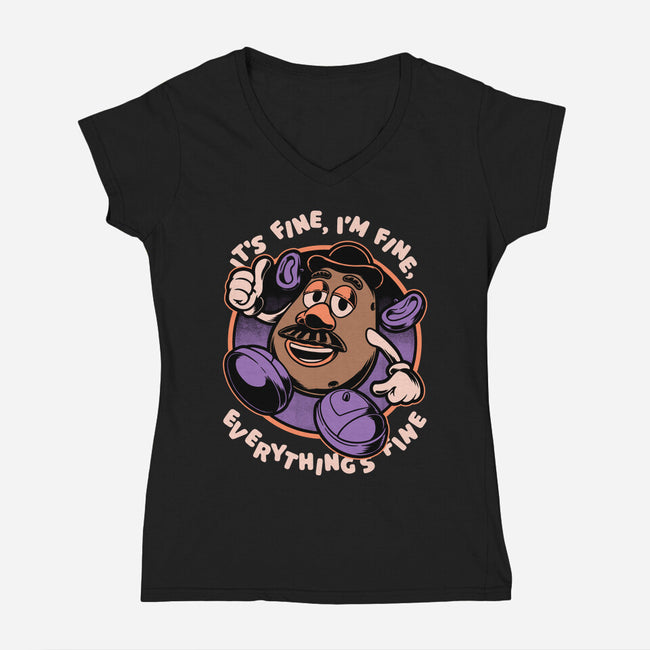 Potato Fine-Womens-V-Neck-Tee-Studio Mootant
