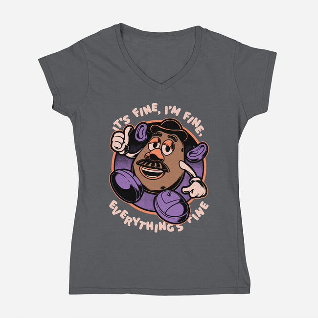 Potato Fine-Womens-V-Neck-Tee-Studio Mootant