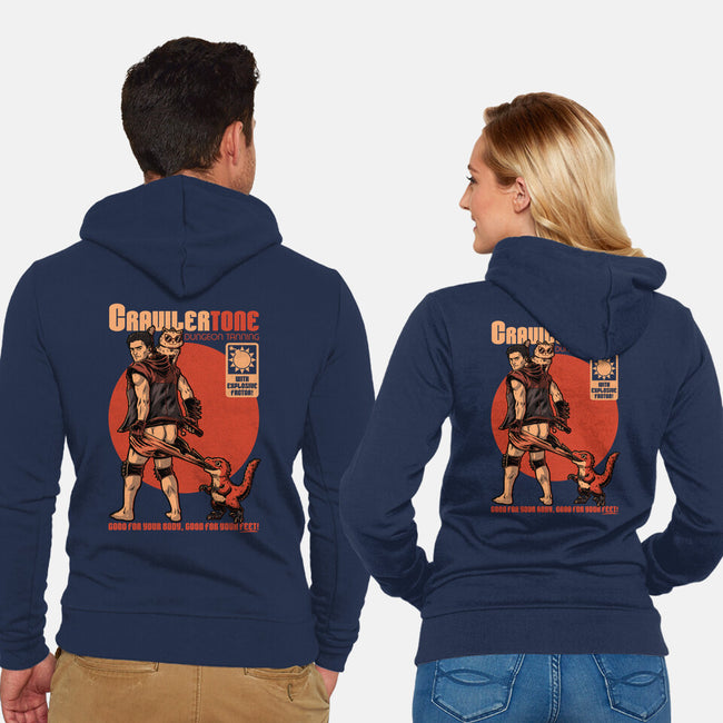 Dungeon Crawler Sunscreen-Unisex-Zip-Up-Sweatshirt-Studio Mootant