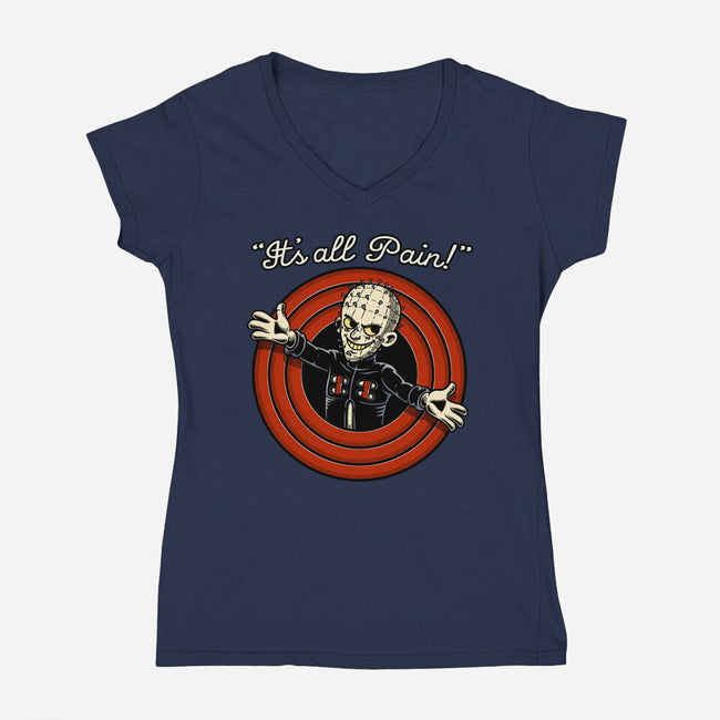 Pain Priest Toon-Womens-V-Neck-Tee-Studio Mootant
