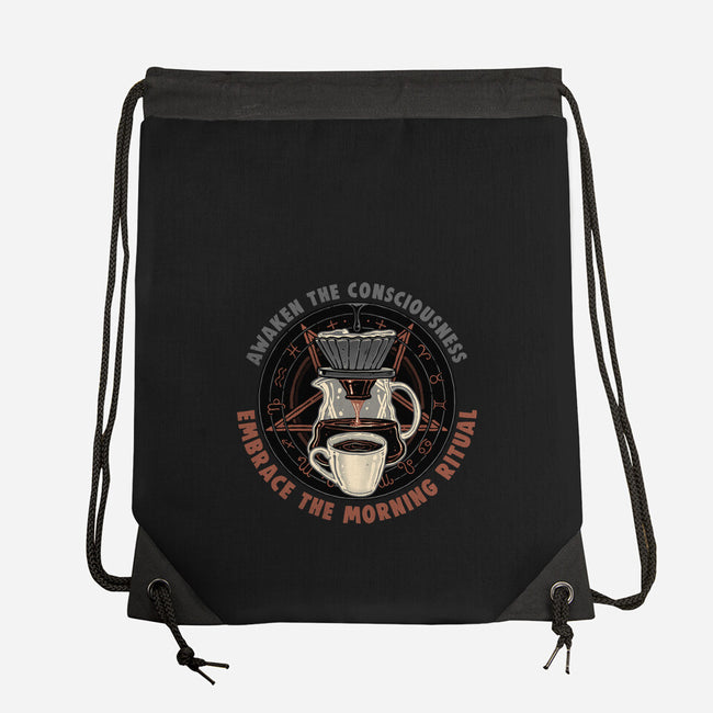 Embrace The Morning Ritual-None-Drawstring-Bag-glitchygorilla