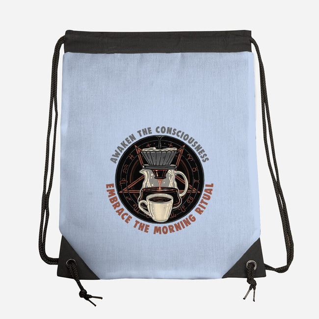 Embrace The Morning Ritual-None-Drawstring-Bag-glitchygorilla