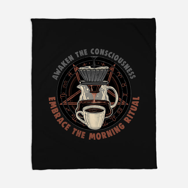 Embrace The Morning Ritual-None-Fleece-Blanket-glitchygorilla