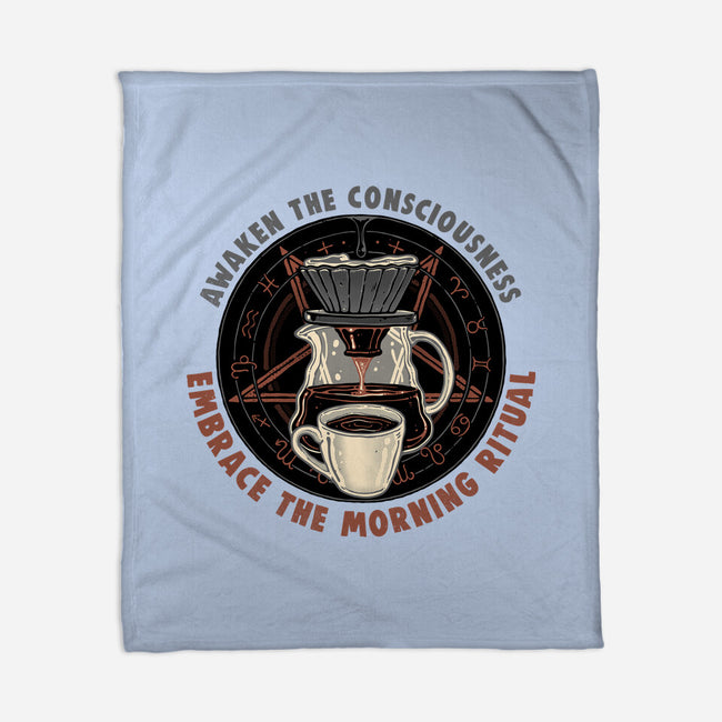 Embrace The Morning Ritual-None-Fleece-Blanket-glitchygorilla