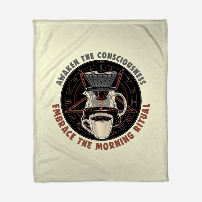Embrace The Morning Ritual-None-Fleece-Blanket-glitchygorilla
