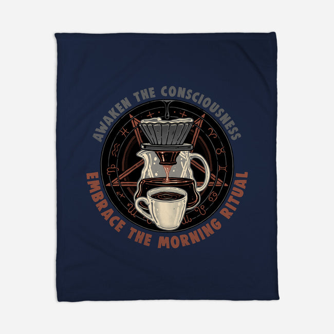 Embrace The Morning Ritual-None-Fleece-Blanket-glitchygorilla