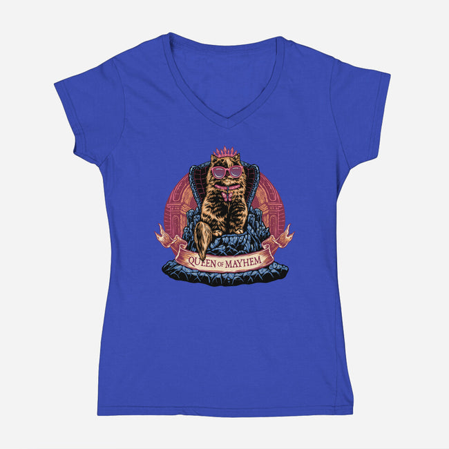 All Hail To The Queen Of Mayhem-Womens-V-Neck-Tee-glitchygorilla