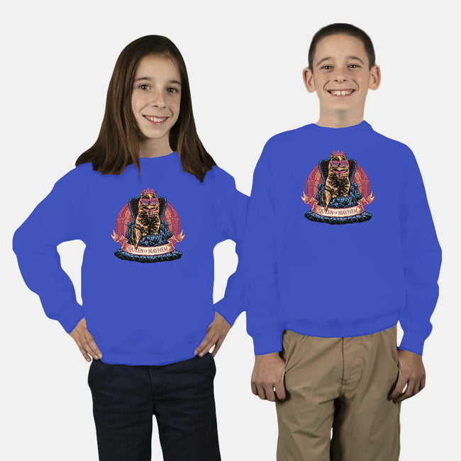 All Hail To The Queen Of Mayhem-Youth-Crew Neck-Sweatshirt-glitchygorilla