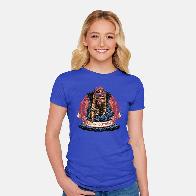 All Hail To The Queen Of Mayhem-Womens-Fitted-Tee-glitchygorilla