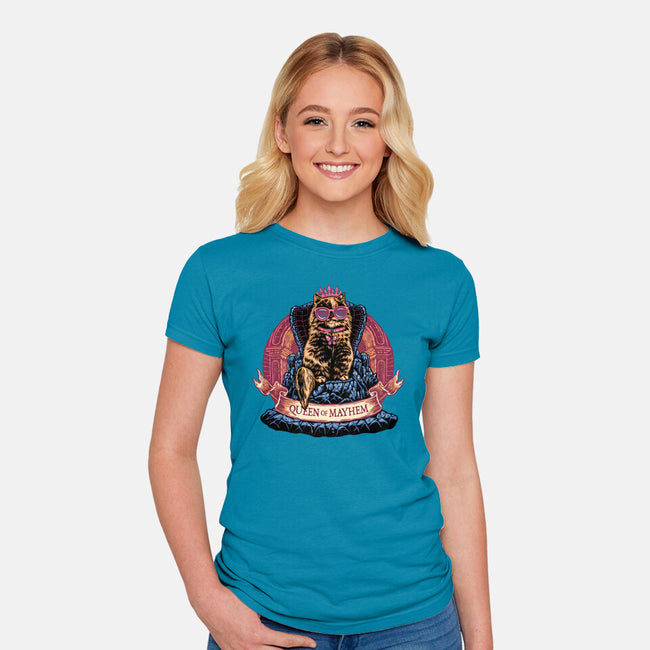 All Hail To The Queen Of Mayhem-Womens-Fitted-Tee-glitchygorilla