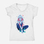 Spider Night-Womens-V-Neck-Tee-nickzzarto