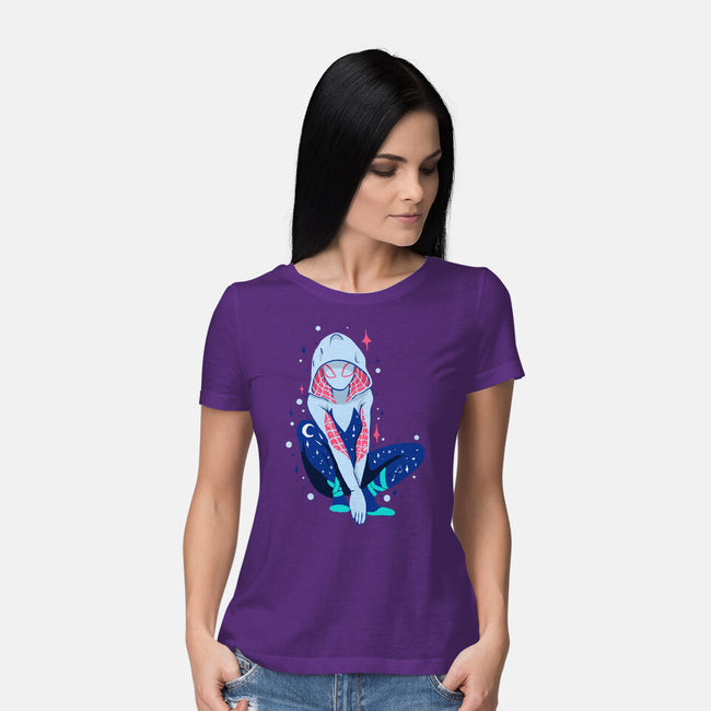 Spider Night-Womens-Basic-Tee-nickzzarto