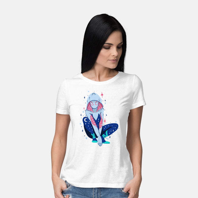 Spider Night-Womens-Basic-Tee-nickzzarto