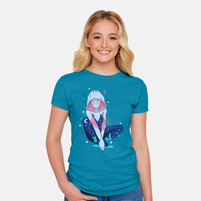 Spider Night-Womens-Fitted-Tee-nickzzarto