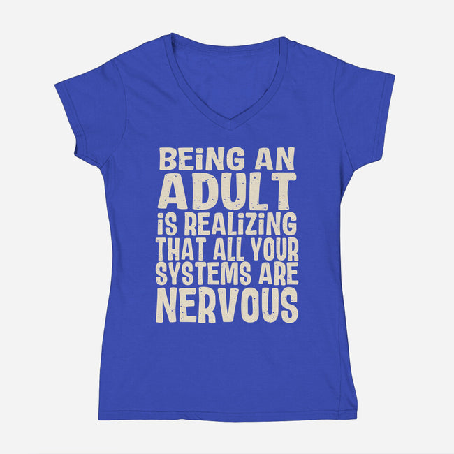 All Systems Nervous-Womens-V-Neck-Tee-turborat14