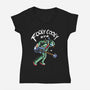 CANTI Vs The World-Womens-V-Neck-Tee-arace