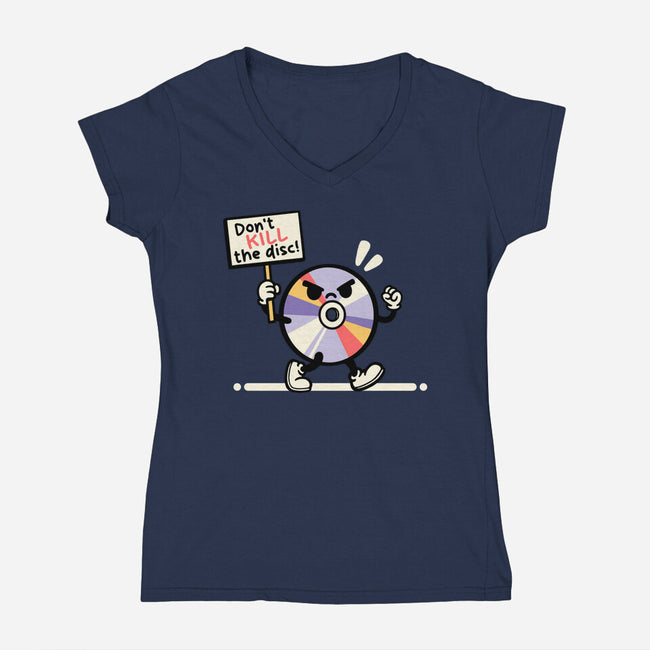 Disc Protest-Womens-V-Neck-Tee-NemiMakeit