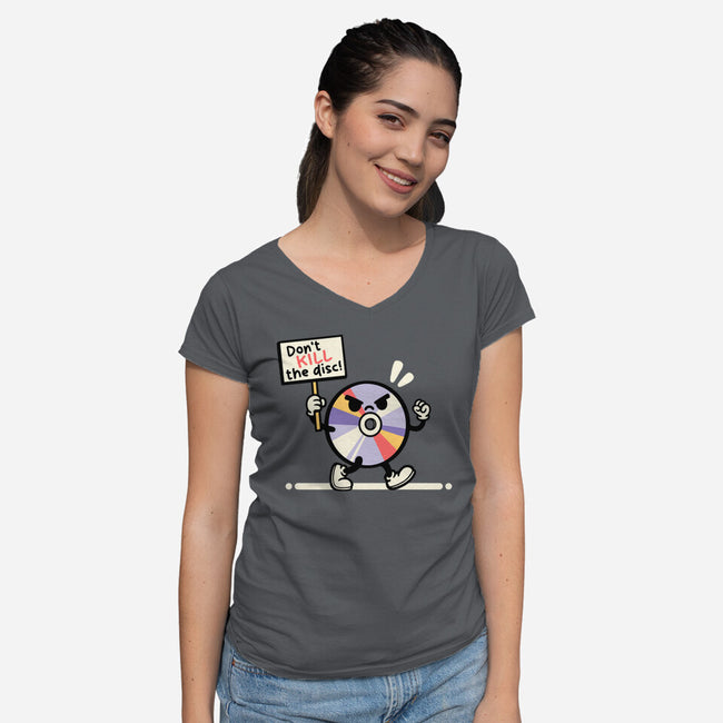 Disc Protest-Womens-V-Neck-Tee-NemiMakeit