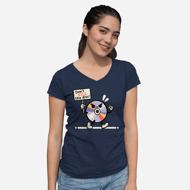 Disc Protest-Womens-V-Neck-Tee-NemiMakeit