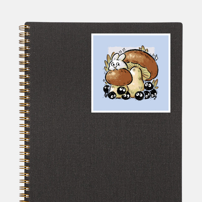 Wandering Soot With Autumn Mushrooms-None-Glossy-Sticker-xMorfina