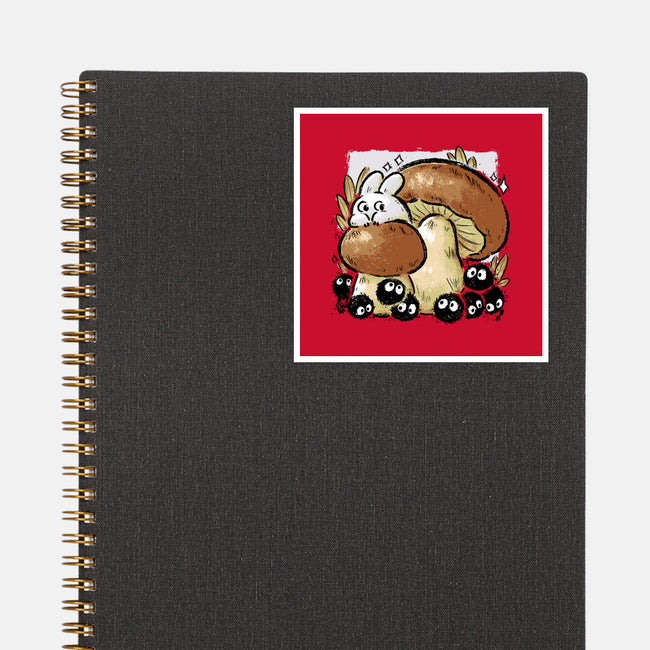 Wandering Soot With Autumn Mushrooms-None-Glossy-Sticker-xMorfina