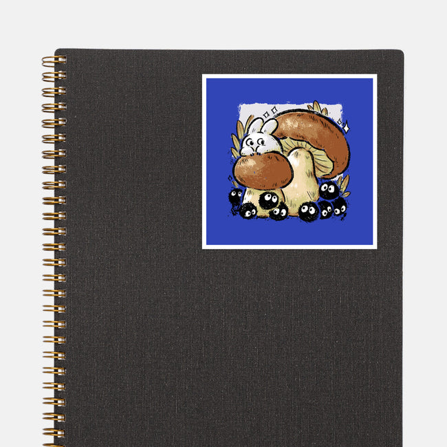 Wandering Soot With Autumn Mushrooms-None-Glossy-Sticker-xMorfina