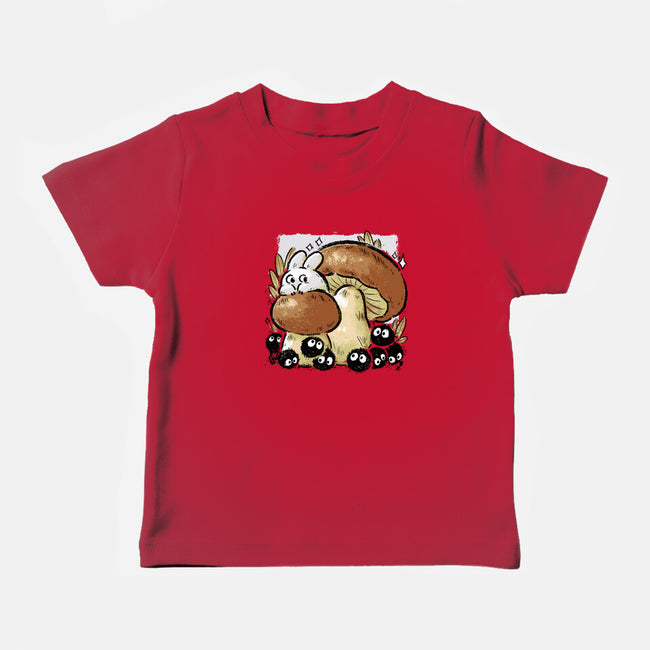 Wandering Soot With Autumn Mushrooms-Baby-Basic-Tee-xMorfina