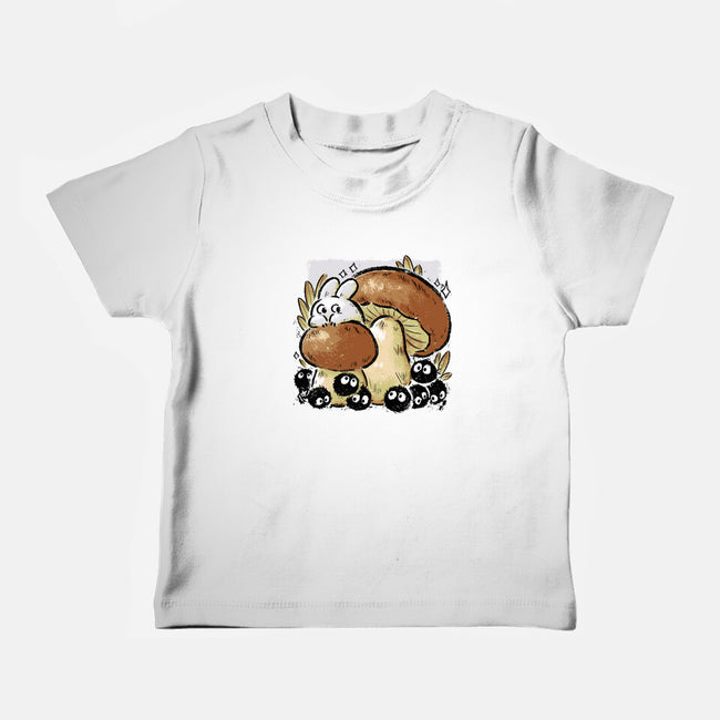 Wandering Soot With Autumn Mushrooms-Baby-Basic-Tee-xMorfina