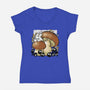 Wandering Soot With Autumn Mushrooms-Womens-V-Neck-Tee-xMorfina
