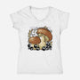 Wandering Soot With Autumn Mushrooms-Womens-V-Neck-Tee-xMorfina
