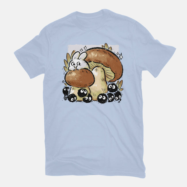 Wandering Soot With Autumn Mushrooms-Mens-Basic-Tee-xMorfina