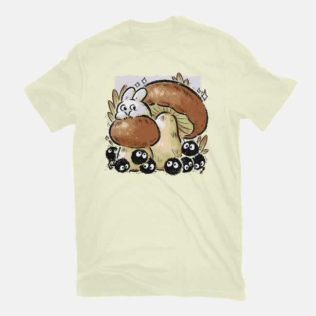 Wandering Soot With Autumn Mushrooms-Mens-Basic-Tee-xMorfina