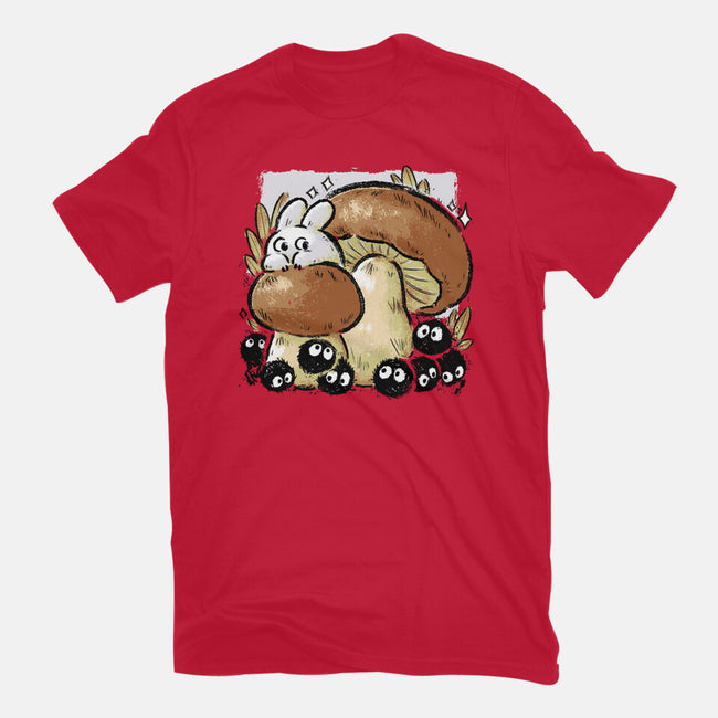 Wandering Soot With Autumn Mushrooms-Mens-Basic-Tee-xMorfina