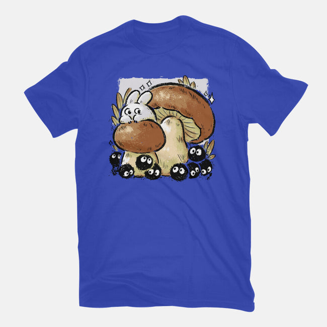 Wandering Soot With Autumn Mushrooms-Mens-Basic-Tee-xMorfina