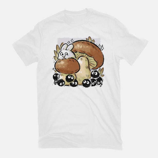 Wandering Soot With Autumn Mushrooms-Mens-Basic-Tee-xMorfina