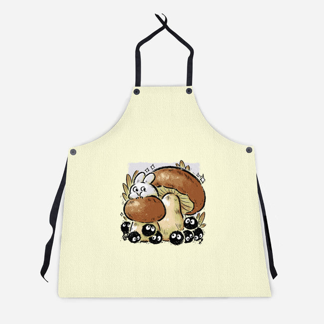 Wandering Soot With Autumn Mushrooms-Unisex-Kitchen-Apron-xMorfina