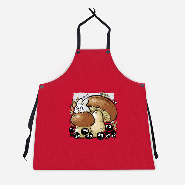 Wandering Soot With Autumn Mushrooms-Unisex-Kitchen-Apron-xMorfina