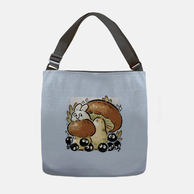 Wandering Soot With Autumn Mushrooms-None-Adjustable Tote-Bag-xMorfina