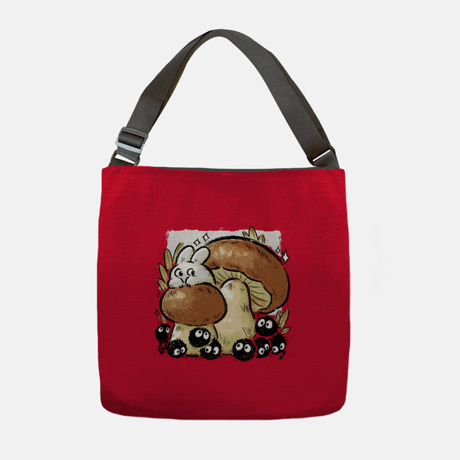Wandering Soot With Autumn Mushrooms-None-Adjustable Tote-Bag-xMorfina