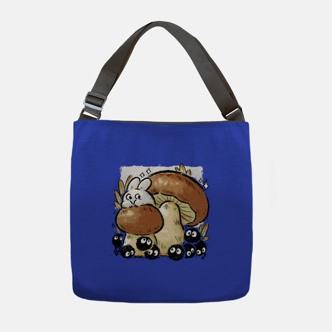 Wandering Soot With Autumn Mushrooms-None-Adjustable Tote-Bag-xMorfina