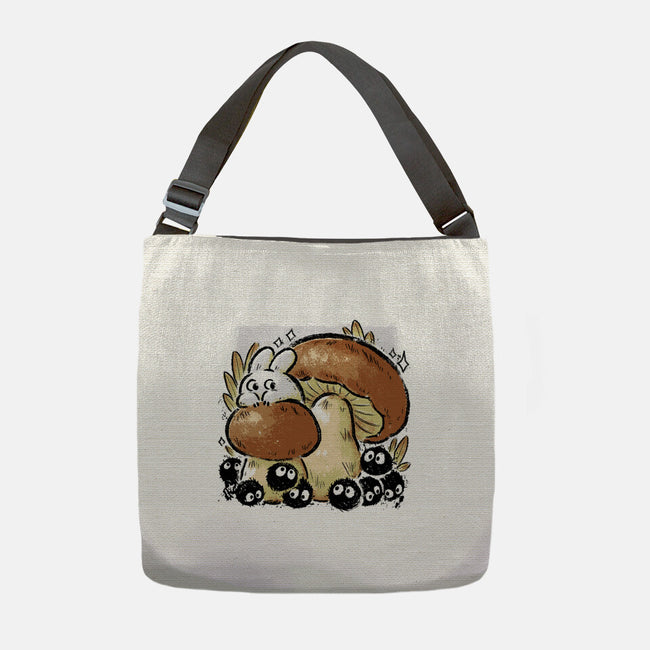 Wandering Soot With Autumn Mushrooms-None-Adjustable Tote-Bag-xMorfina