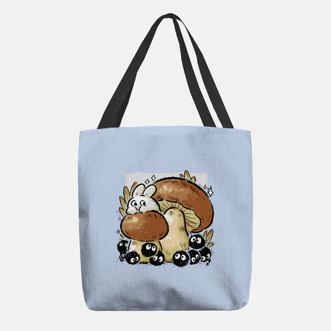 Wandering Soot With Autumn Mushrooms-None-Basic Tote-Bag-xMorfina