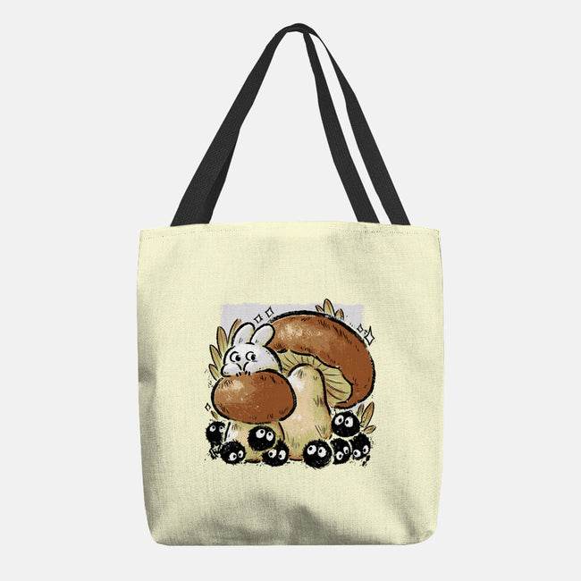 Wandering Soot With Autumn Mushrooms-None-Basic Tote-Bag-xMorfina