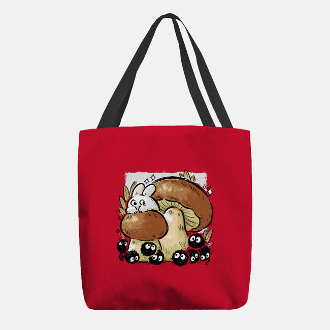 Wandering Soot With Autumn Mushrooms-None-Basic Tote-Bag-xMorfina