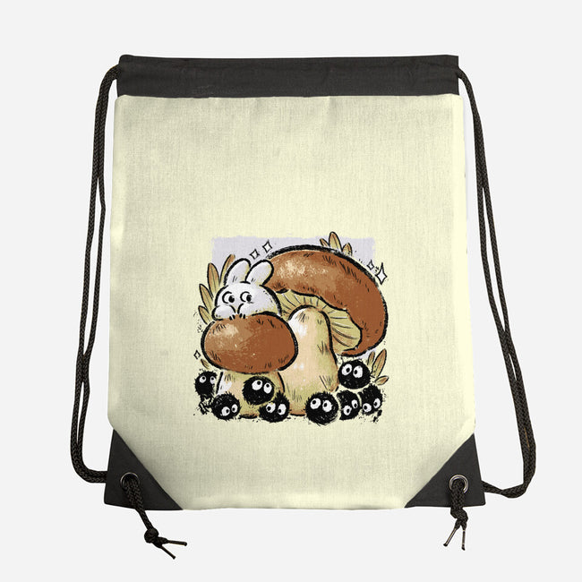 Wandering Soot With Autumn Mushrooms-None-Drawstring-Bag-xMorfina
