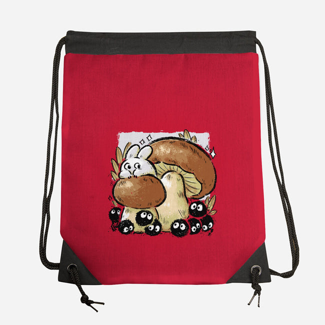 Wandering Soot With Autumn Mushrooms-None-Drawstring-Bag-xMorfina