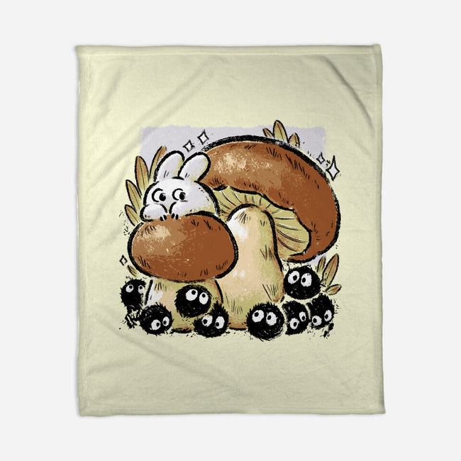 Wandering Soot With Autumn Mushrooms-None-Fleece-Blanket-xMorfina
