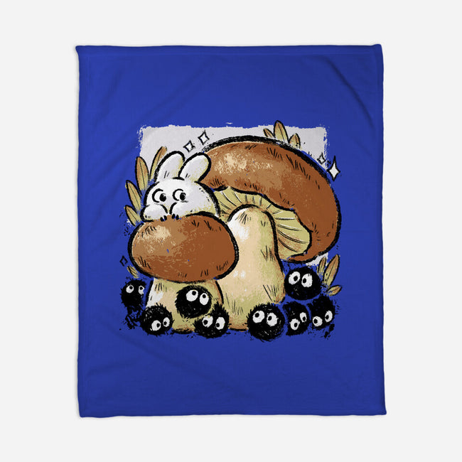 Wandering Soot With Autumn Mushrooms-None-Fleece-Blanket-xMorfina