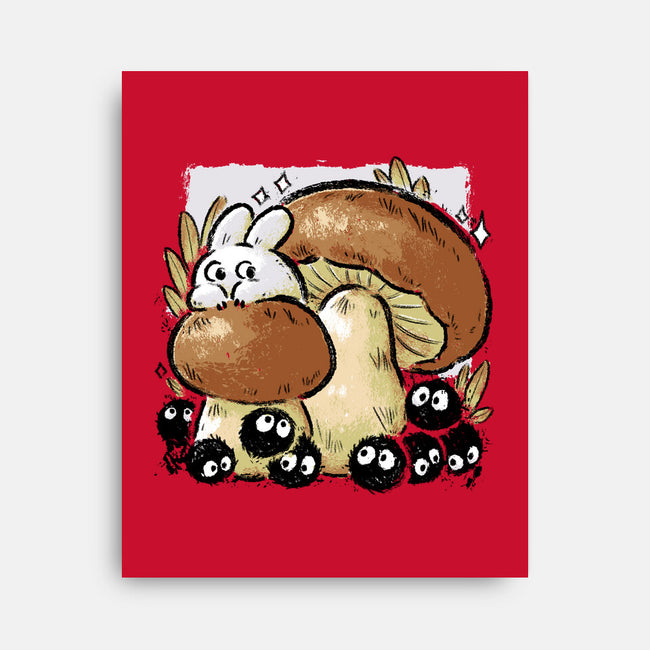 Wandering Soot With Autumn Mushrooms-None-Stretched-Canvas-xMorfina