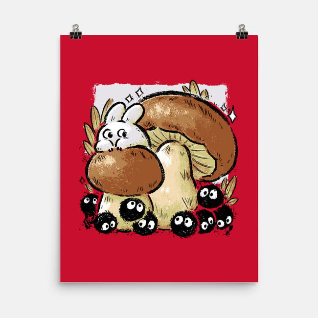 Wandering Soot With Autumn Mushrooms-None-Matte-Poster-xMorfina